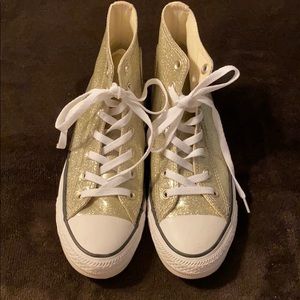 Gold Sparkly Hightop Converse
